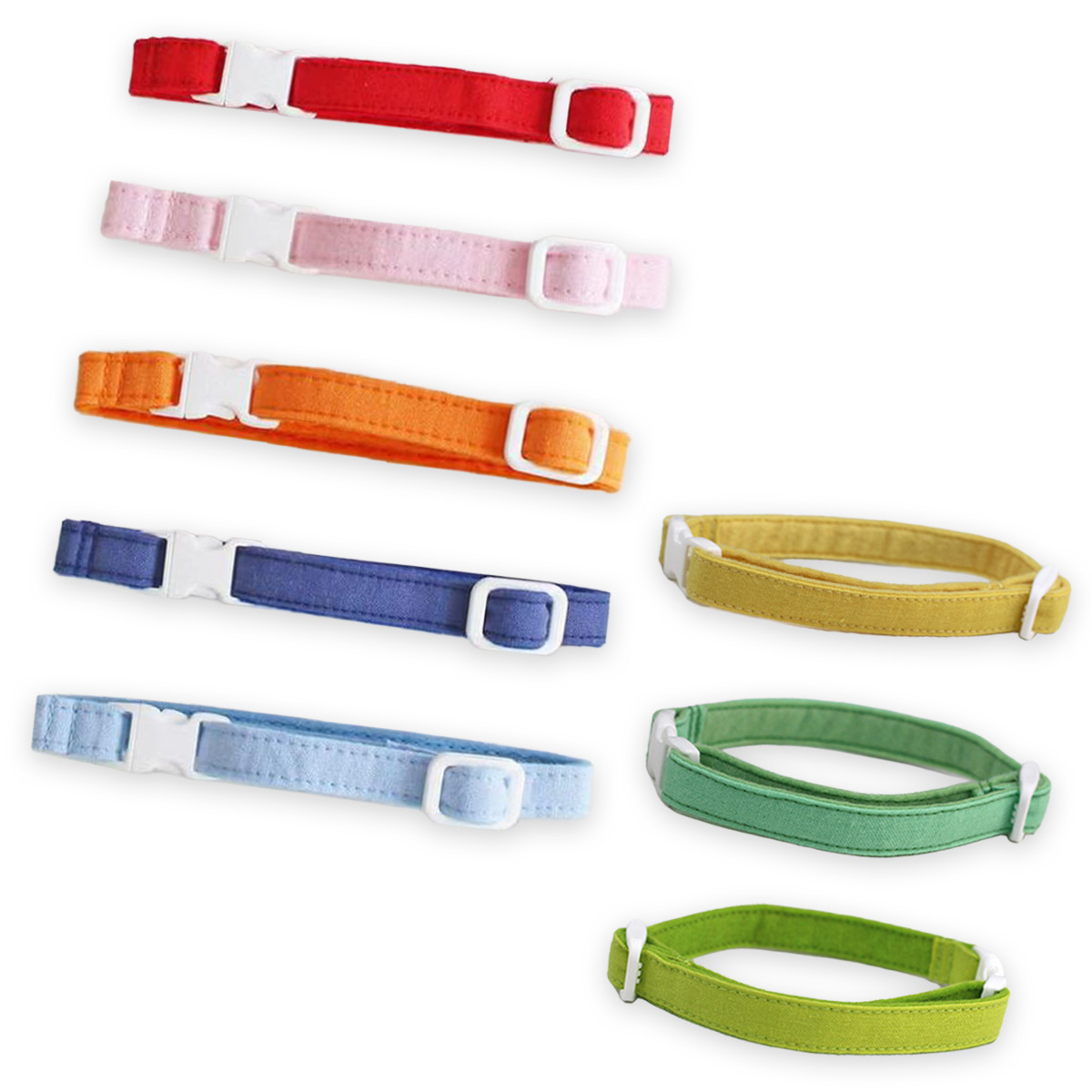 優しい色合いの猫用首輪は全5色