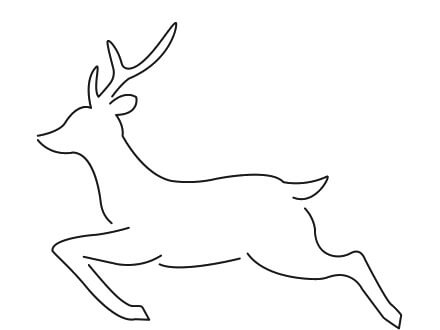 遠野鹿の線画イラスト