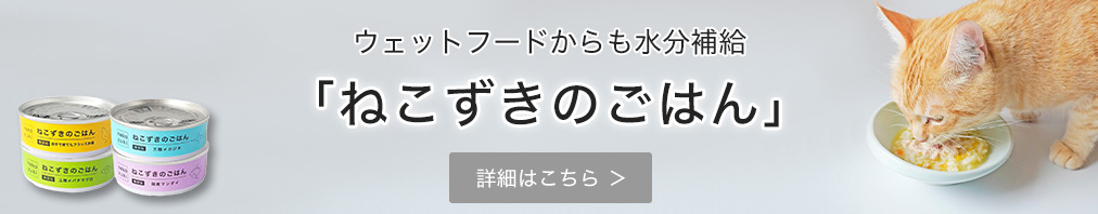 ウェットフードのごはんからも水分補給